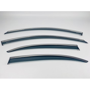 Дефлекторы окон Volkswagen Jetta 2011-2018 Sedan/USA с нерж. хром полоской-4